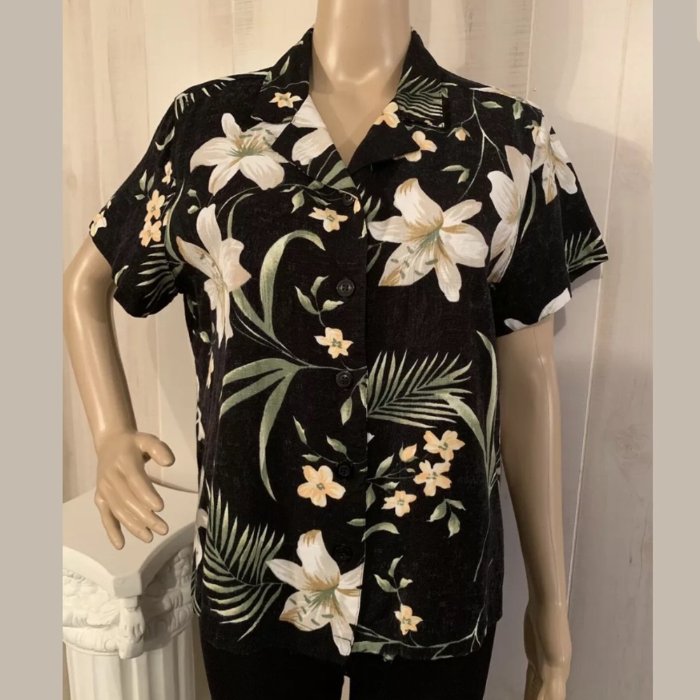 WHITE STAG FLORAL BLOUSE SIZE LARGE 12/14